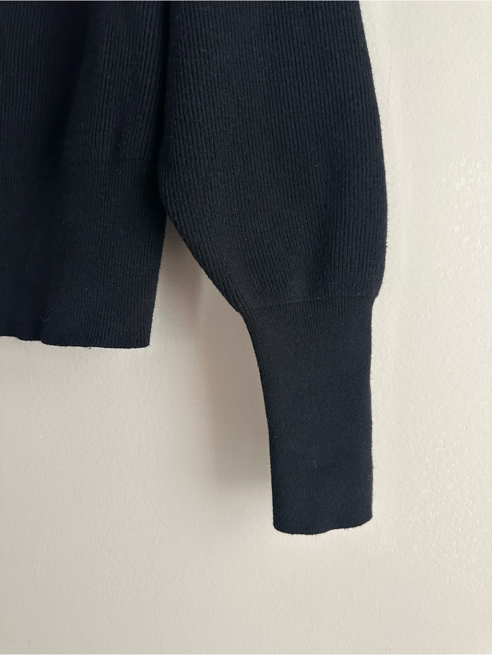 J. Crew • Balloon-Sleeve Crewneck Sweater in Black - Picture 4 of 7